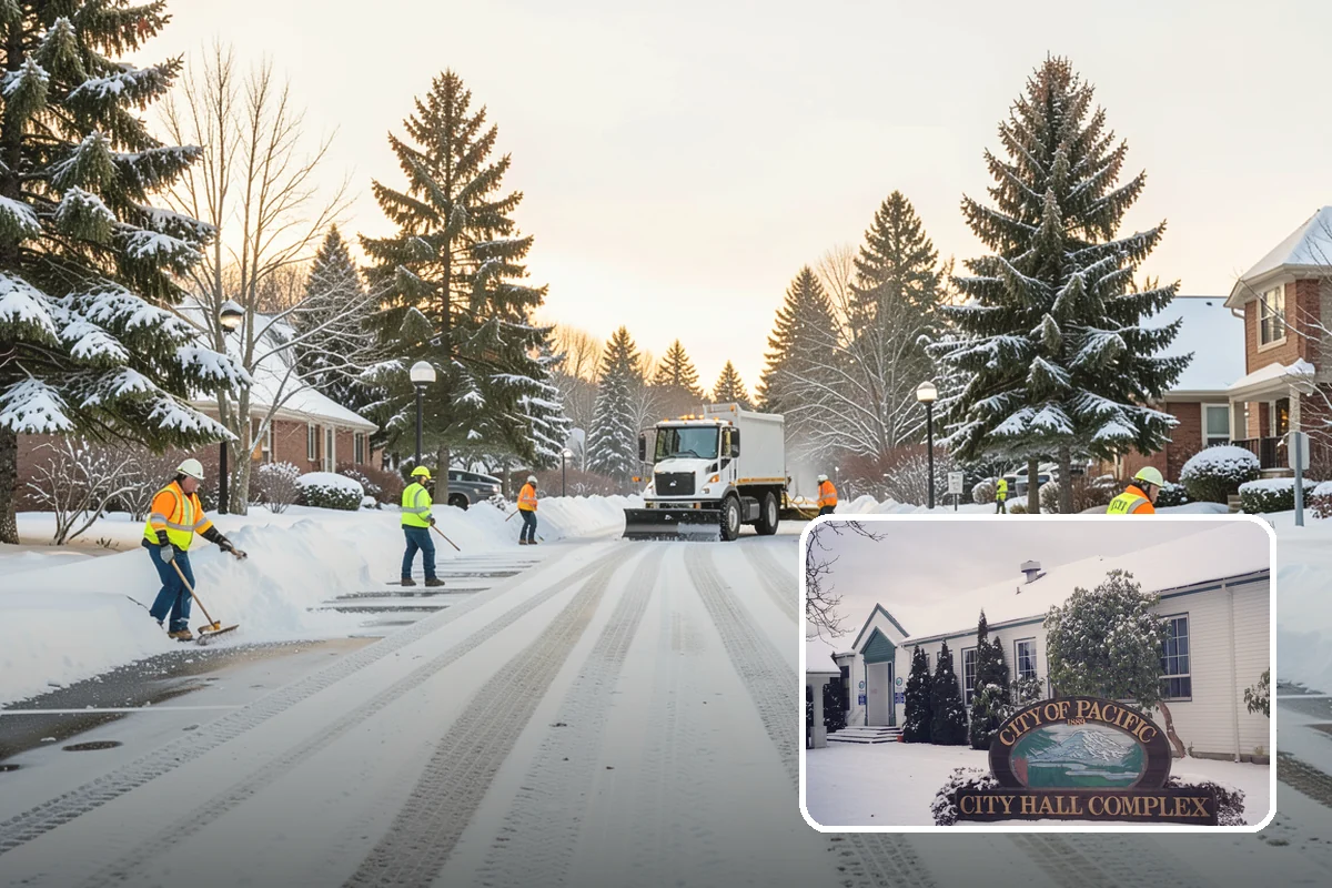 Bike Lane Clearing in Pacific, King County, WA - Keeps cyclists out of vehicle lanes during snow