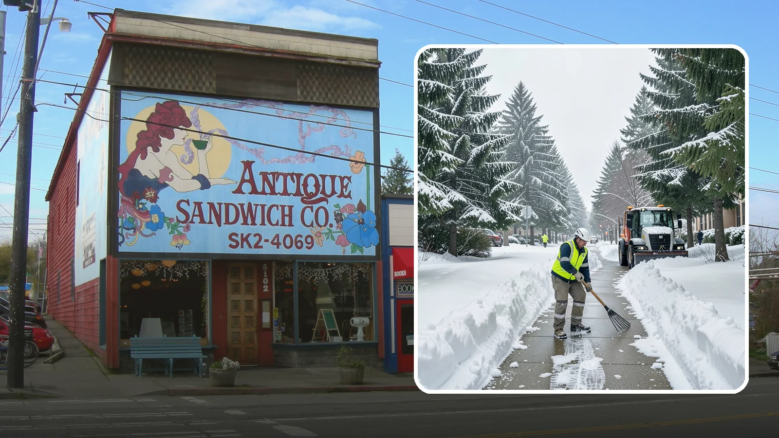 Bike Lane Clearing in Ruston, Pierce County, WA - Clearing of on-property and campus bike lanes so year-round Puget Sound cyclists are not forced into traffic.