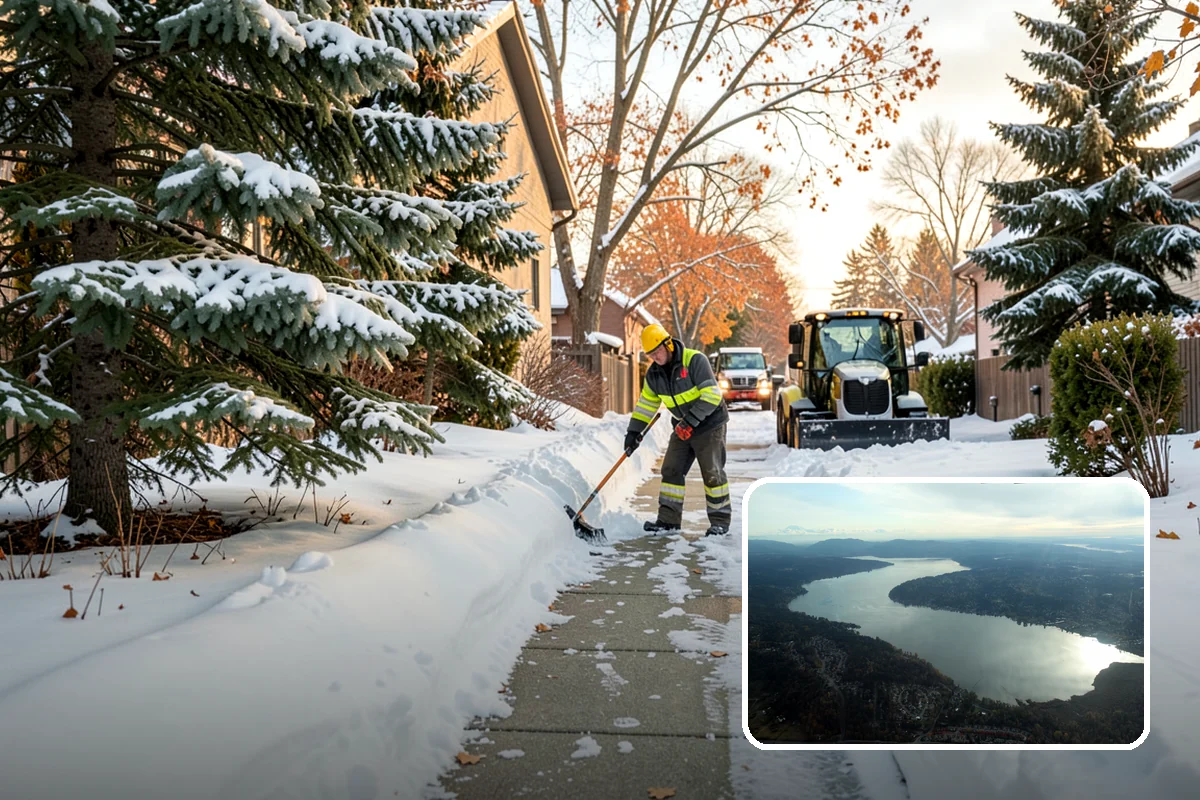 Bike Lane Clearing in Sammamish, King County, WA - Keeps cyclists out of vehicle lanes during snow