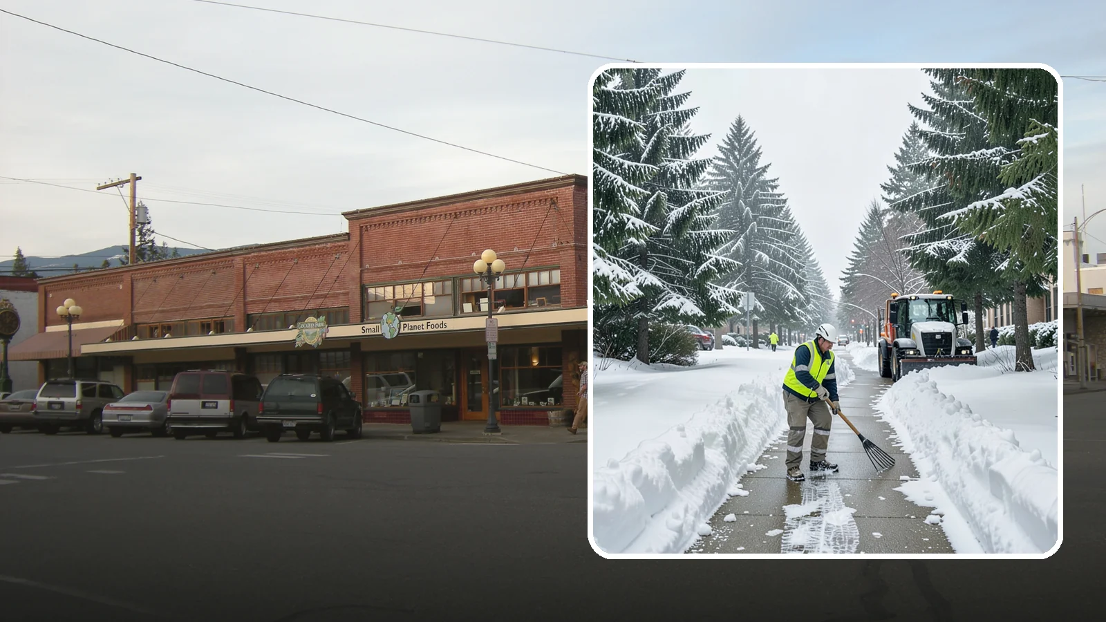Bike Lane Clearing in Sedro-Woolley, Skagit County, WA - Clearing of on-property and campus bike lanes so year-round Puget Sound cyclists are not forced into traffic.