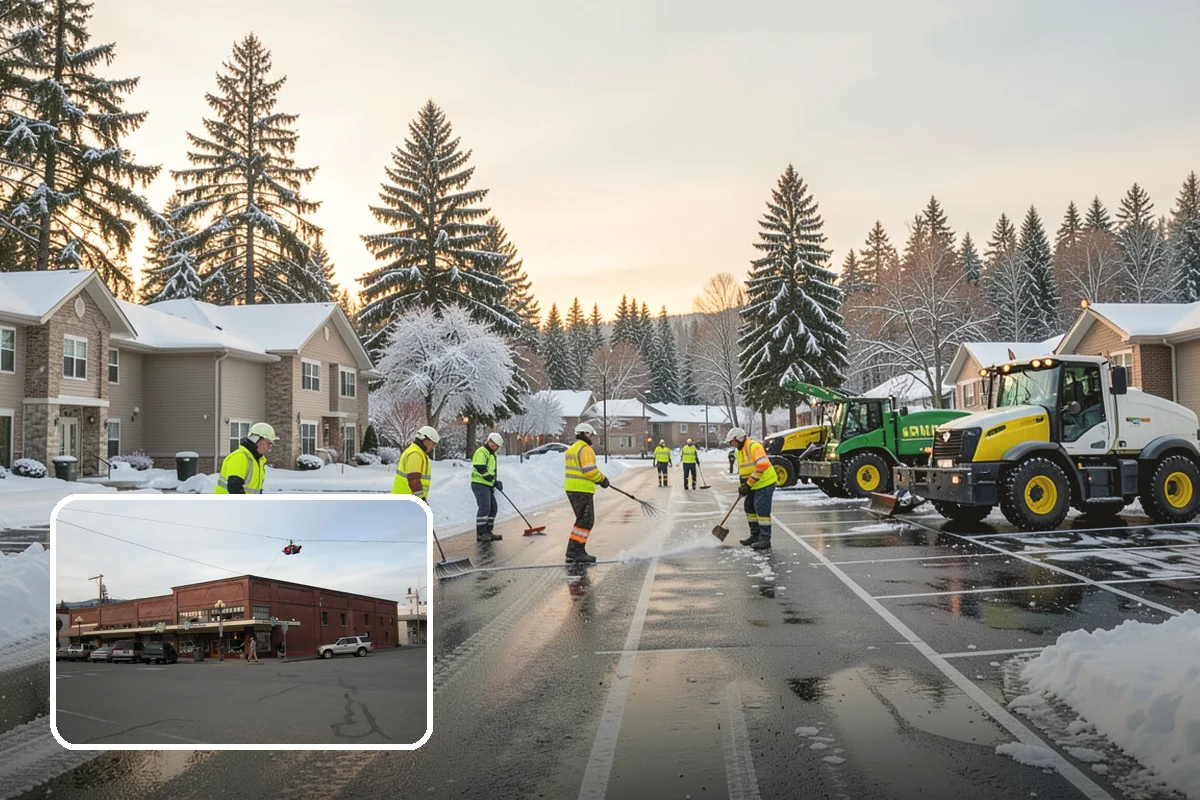 Bike Lane Clearing in Sedro-Woolley, Skagit County, WA - Keeps cyclists out of vehicle lanes during snow