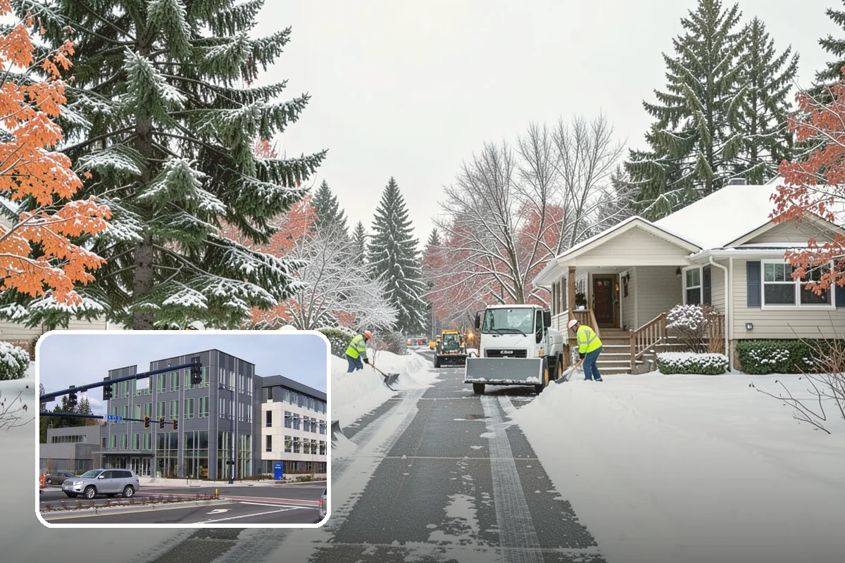 Bike Lane Clearing in Shoreline, King County, WA - Keeps cyclists out of vehicle lanes during snow