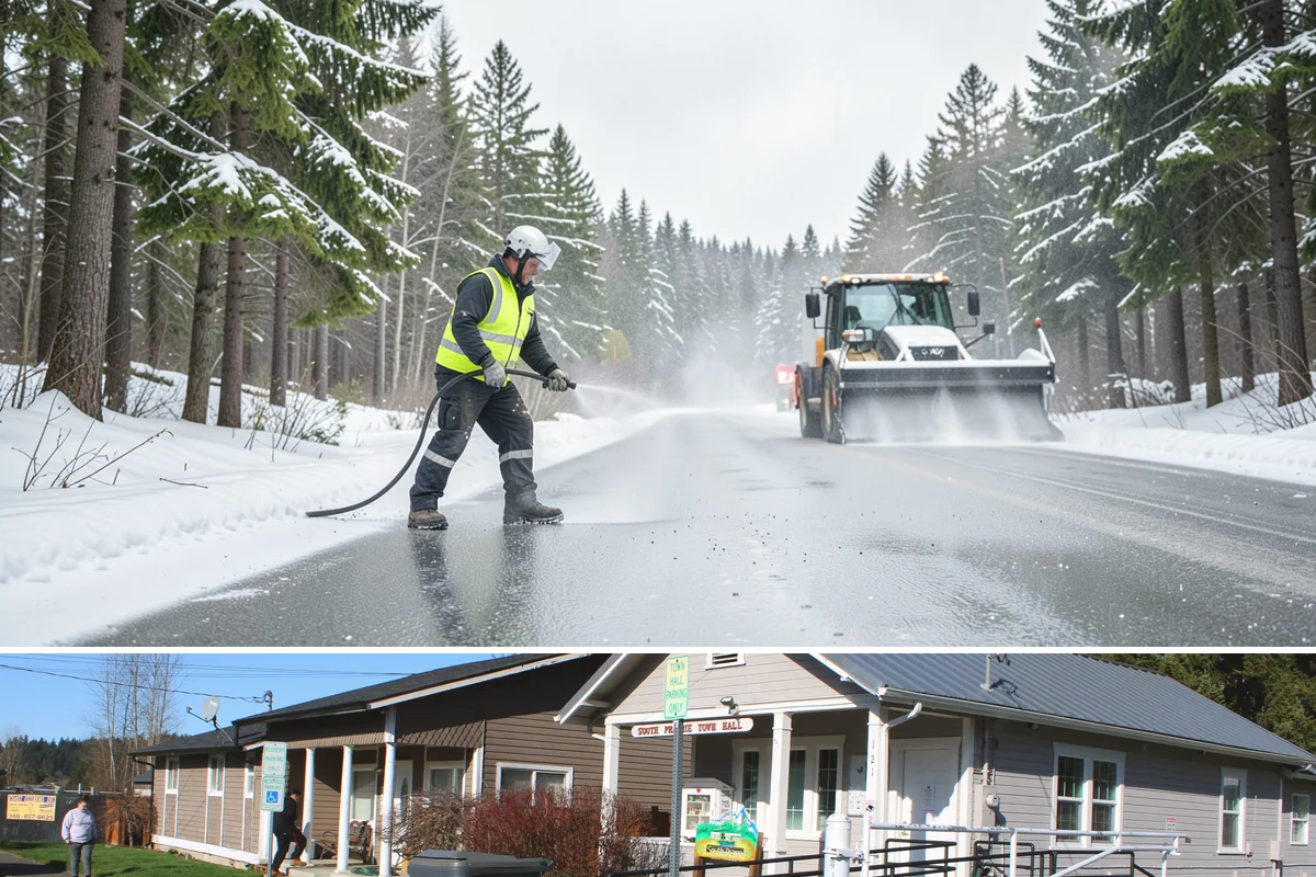 Bike Lane Clearing in South Prairie, Pierce County, WA - Add bike-lane clearing to your winter plan before the December cold snaps that catch commuters off guard.