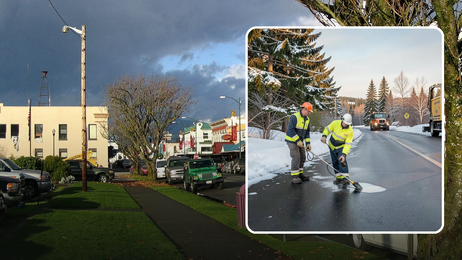 Black Ice Treatment in Arlington, Snohomish County, WA - Black ice treatment tackles the nearly invisible glaze that forms when Western Washington's wet pavement refreezes after dark.