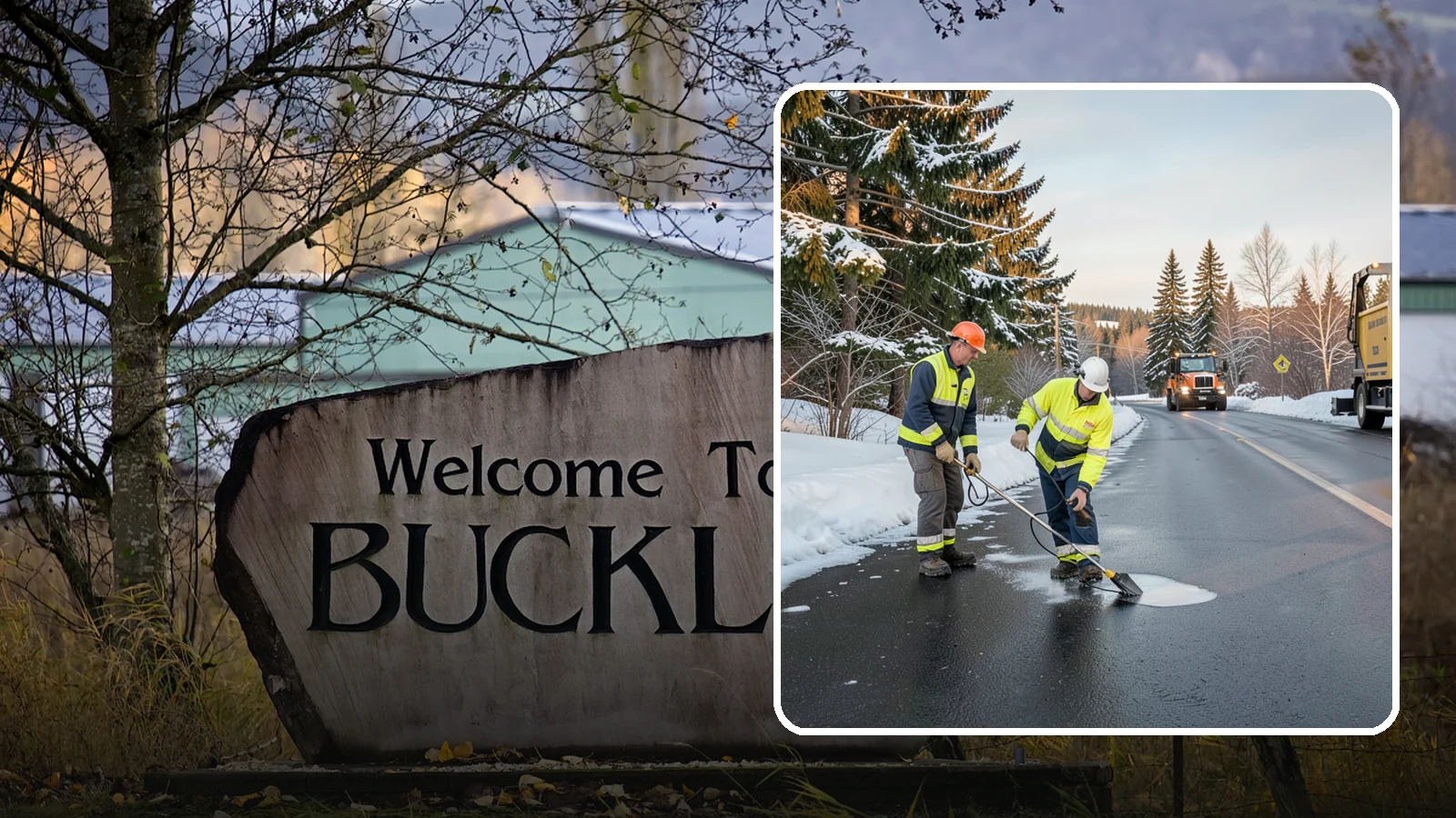 Black Ice Treatment in Buckley, Pierce County, WA - Black ice treatment tackles the nearly invisible glaze that forms when Western Washington's wet pavement refreezes after dark.