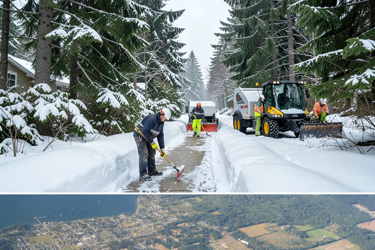 Black Ice Treatment in Coupeville, Island County, WA - Black ice treatment peaks during the calm, clear nights of December and January when Puget Sound's damp pavement refreezes before...
