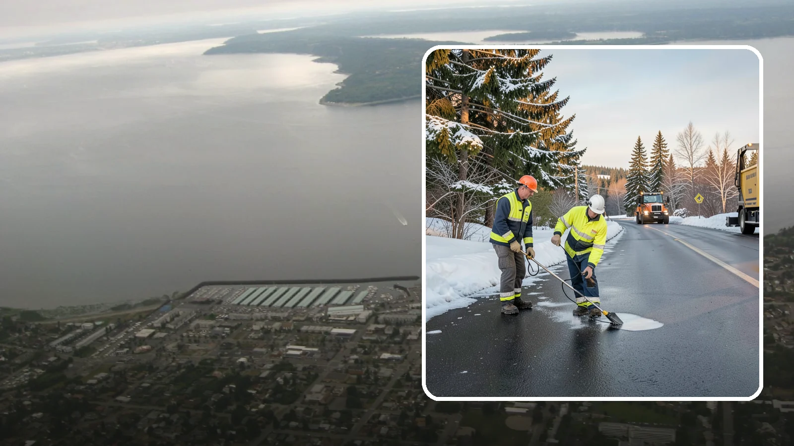 Black Ice Treatment in Des Moines, King County, WA - Black ice treatment tackles the nearly invisible glaze that forms when Western Washington's wet pavement refreezes after dark.