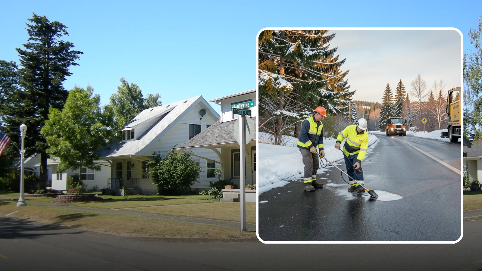 Black Ice Treatment in DuPont, Pierce County, WA - Black ice treatment tackles the nearly invisible glaze that forms when Western Washington's wet pavement refreezes after dark.