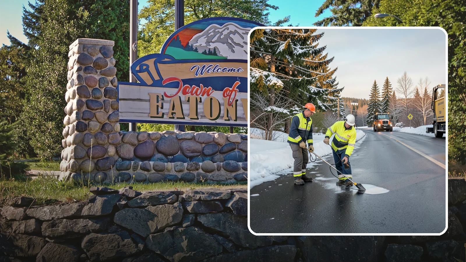 Black Ice Treatment in Eatonville, Pierce County, WA - Black ice treatment tackles the nearly invisible glaze that forms when Western Washington's wet pavement refreezes after dark.