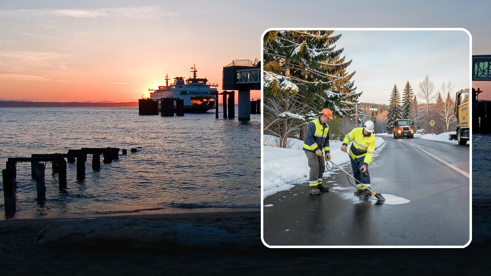 Black Ice Treatment in Edmonds, Snohomish County, WA - Black ice treatment tackles the nearly invisible glaze that forms when Western Washington's wet pavement refreezes after dark.