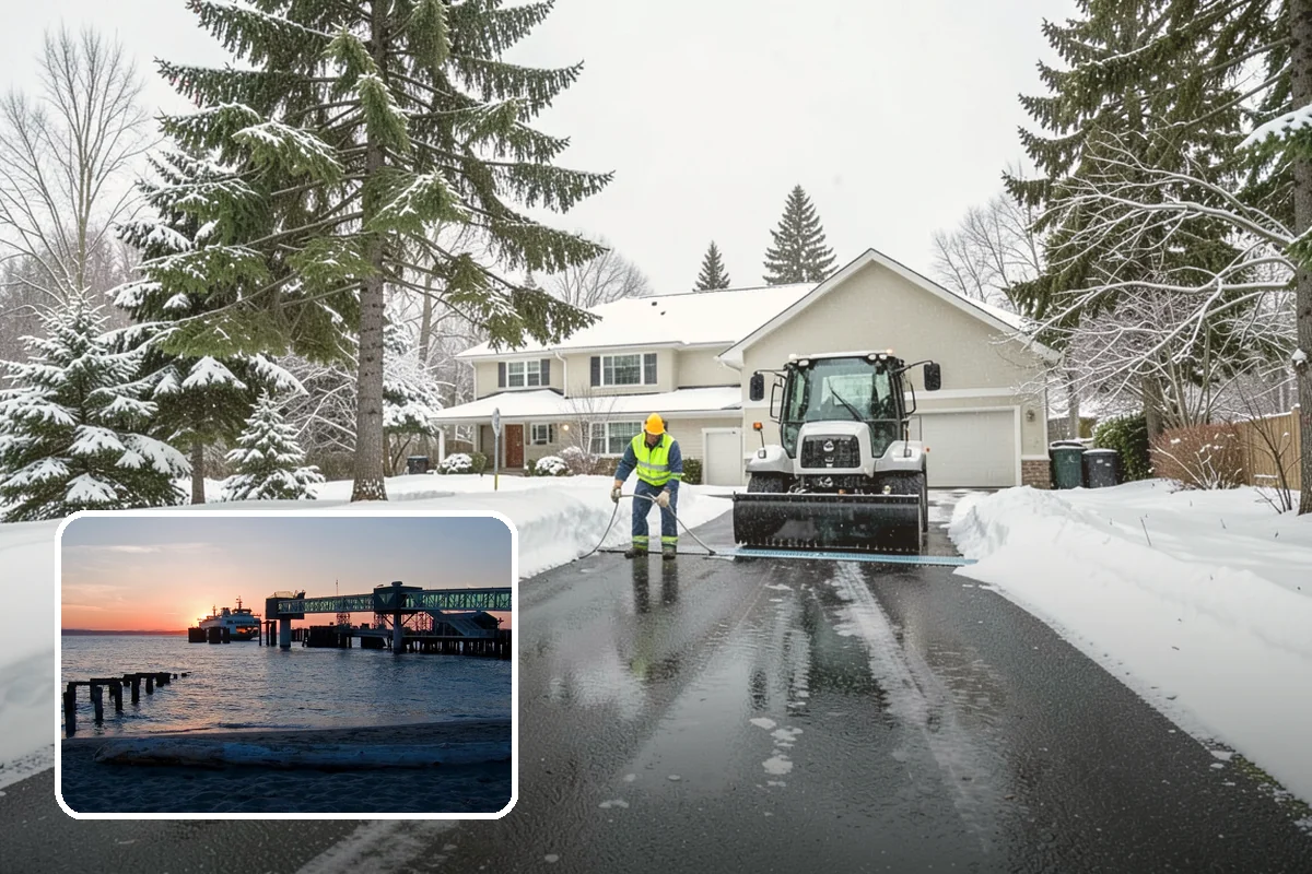 Black Ice Treatment in Edmonds, Snohomish County, WA - Neutralizes the transparent glaze that causes surprise falls