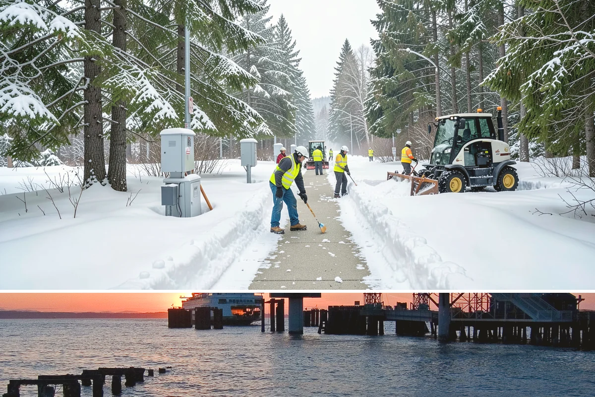 Black Ice Treatment in Edmonds, Snohomish County, WA - Black ice treatment peaks during the calm, clear nights of December and January when Puget Sound's damp pavement refreezes before...