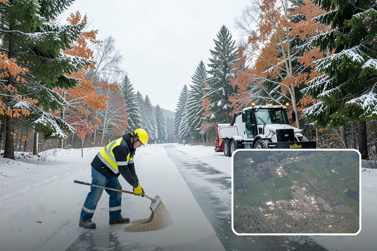 Black Ice Treatment in Enumclaw, King County, WA - Neutralizes the transparent glaze that causes surprise falls