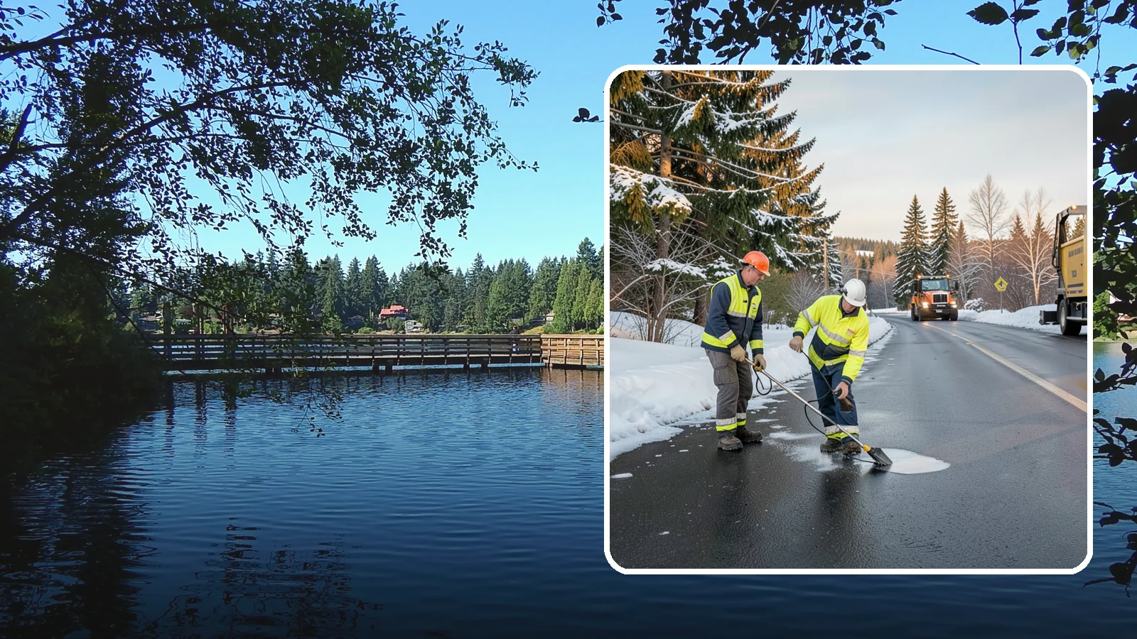 Black Ice Treatment in Federal Way, King County, WA - Black ice treatment tackles the nearly invisible glaze that forms when Western Washington's wet pavement refreezes after dark.