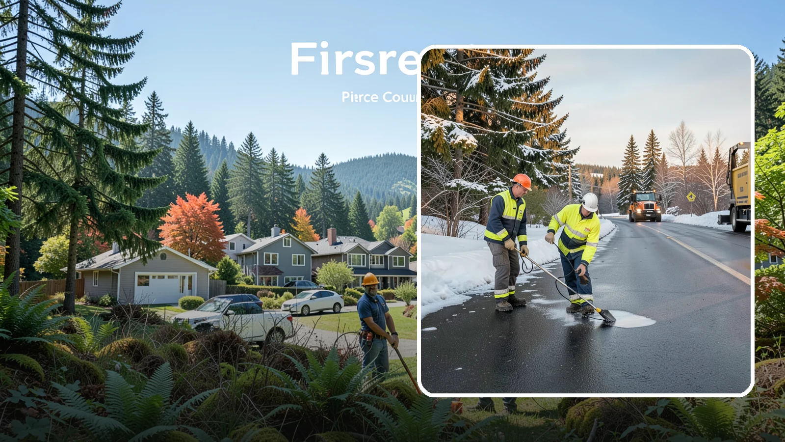 Black Ice Treatment in Fircrest, Pierce County, WA - Black ice treatment tackles the nearly invisible glaze that forms when Western Washington's wet pavement refreezes after dark.