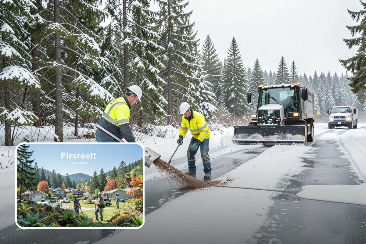 Black Ice Treatment in Fircrest, Pierce County, WA - Neutralizes the transparent glaze that causes surprise falls