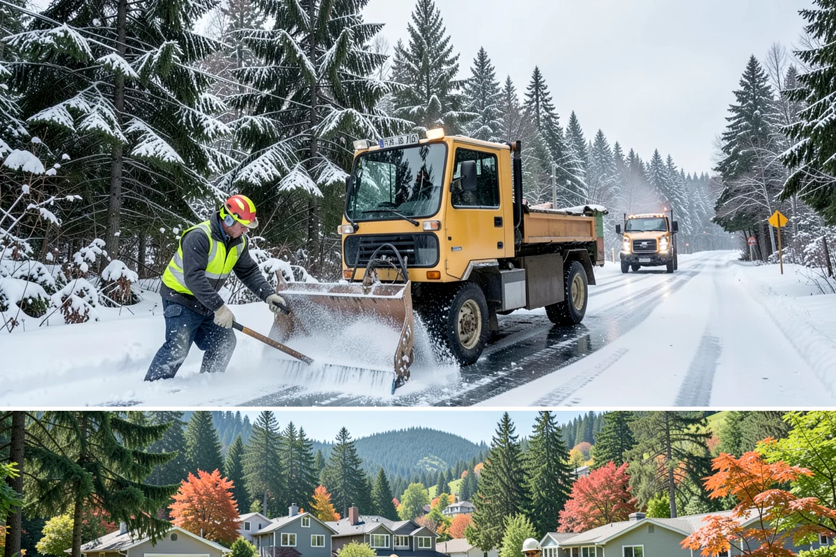 Black Ice Treatment in Fircrest, Pierce County, WA - Black ice treatment peaks during the calm, clear nights of December and January when Puget Sound's damp pavement refreezes before...