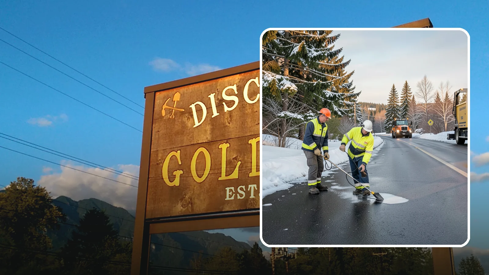 Black Ice Treatment in Gold Bar, Snohomish County, WA - Black ice treatment tackles the nearly invisible glaze that forms when Western Washington's wet pavement refreezes after dark.