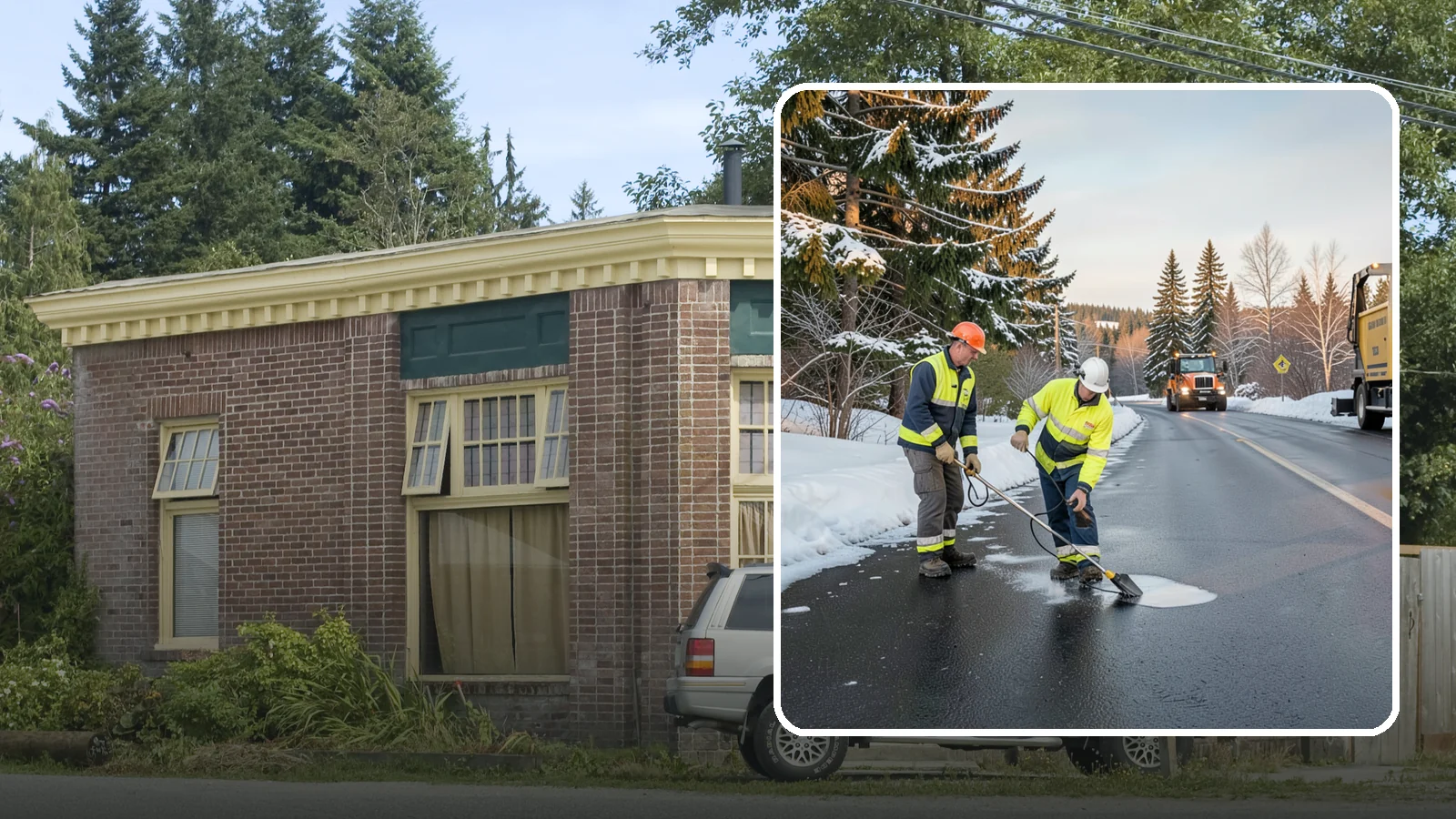 Black Ice Treatment in Hamilton, Skagit County, WA - Black ice treatment tackles the nearly invisible glaze that forms when Western Washington's wet pavement refreezes after dark.
