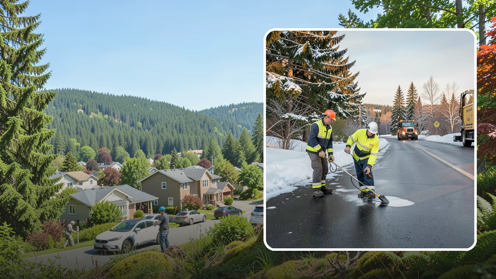 Black Ice Treatment in Index, Snohomish County, WA - Black ice treatment tackles the nearly invisible glaze that forms when Western Washington's wet pavement refreezes after dark.