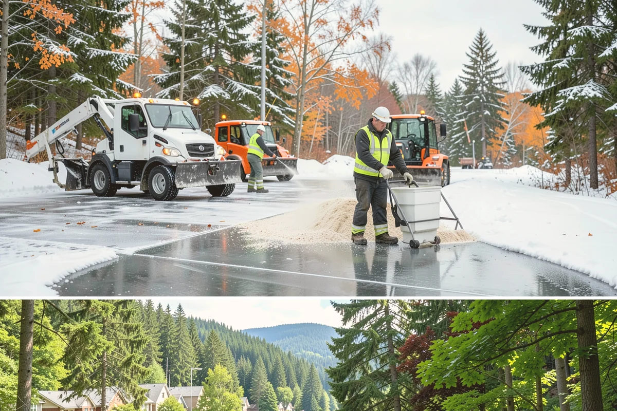 Black Ice Treatment in Lake Forest Park, King County, WA - Black ice treatment peaks during the calm, clear nights of December and January when Puget Sound's damp pavement refreezes before...