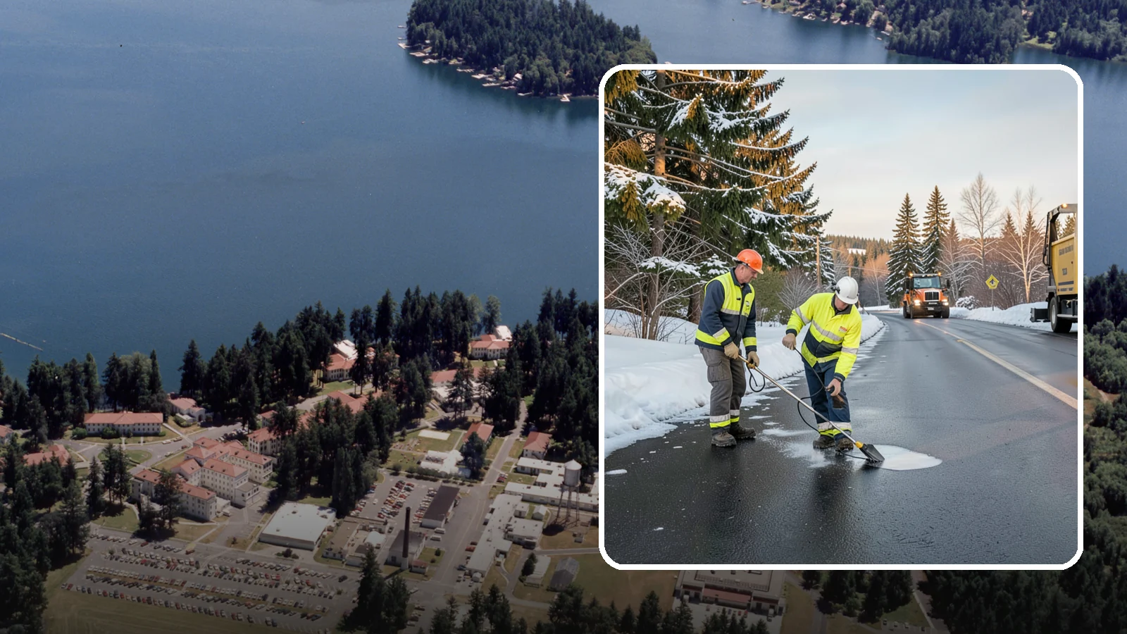 Black Ice Treatment in Lakewood, Pierce County, WA - Black ice treatment tackles the nearly invisible glaze that forms when Western Washington's wet pavement refreezes after dark.