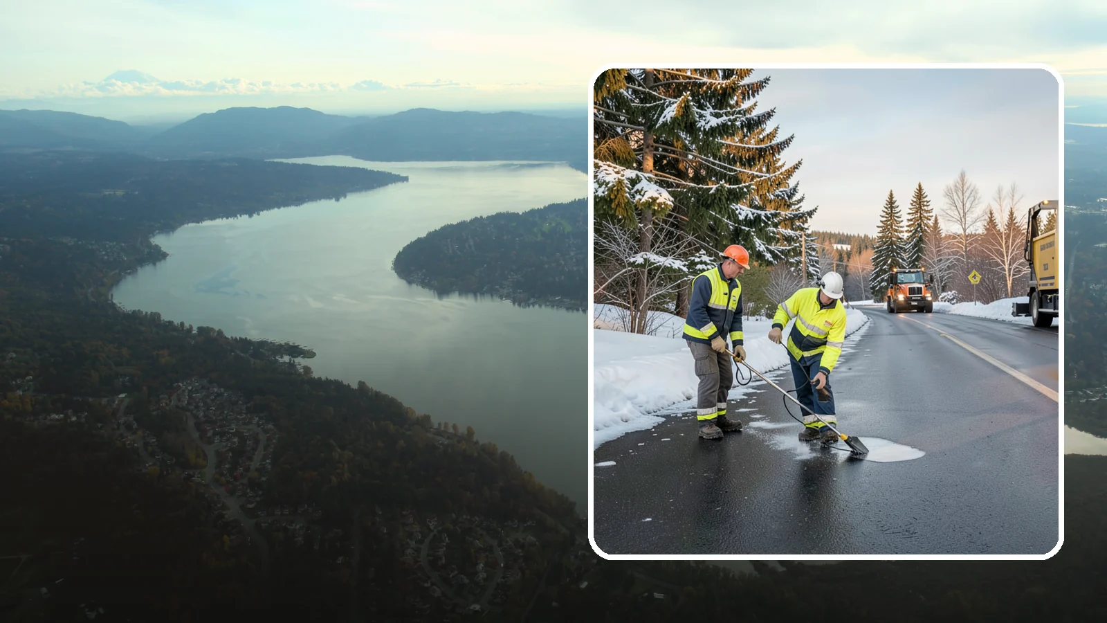 Black Ice Treatment in Sammamish, King County, WA - Black ice treatment tackles the nearly invisible glaze that forms when Western Washington's wet pavement refreezes after dark.