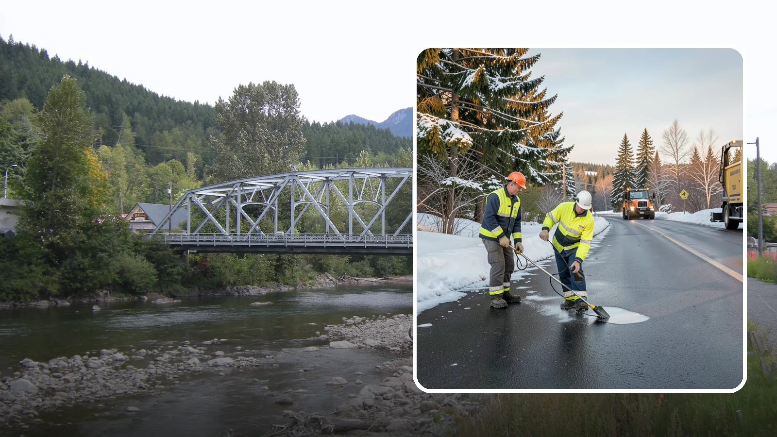 Black Ice Treatment in Skykomish, King County, WA - Black ice treatment tackles the nearly invisible glaze that forms when Western Washington's wet pavement refreezes after dark.