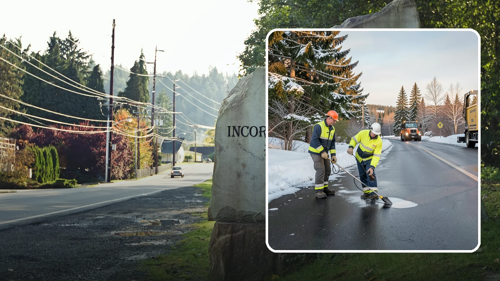 Black Ice Treatment in Wilkeson, Pierce County, WA - Black ice treatment tackles the nearly invisible glaze that forms when Western Washington's wet pavement refreezes after dark.