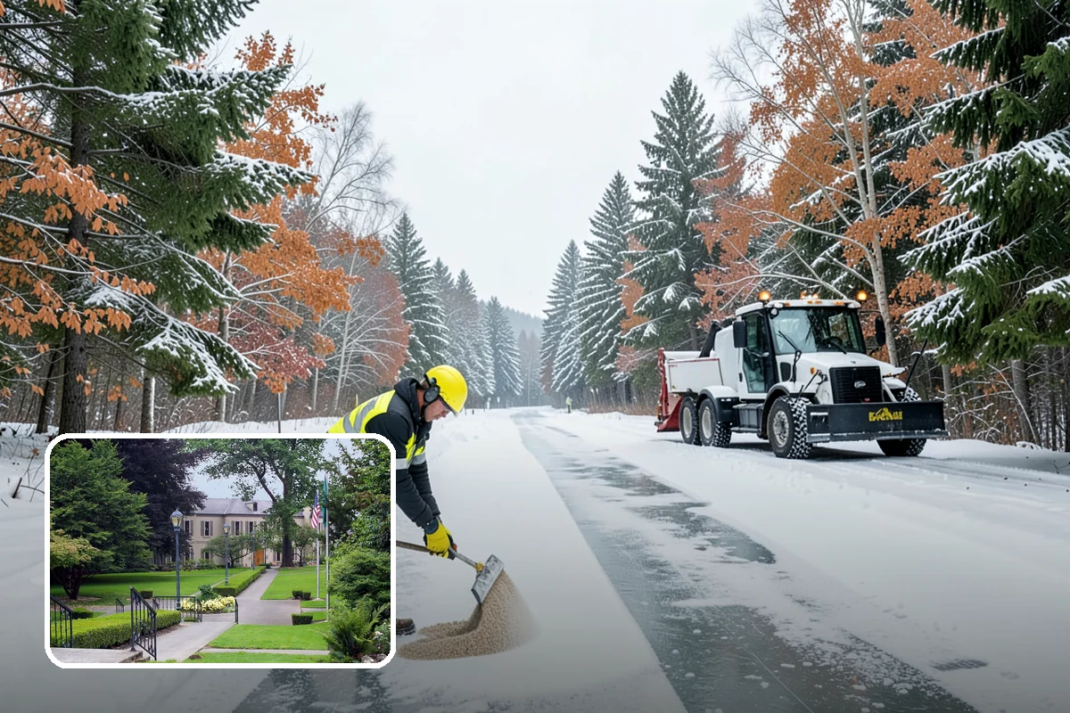 Black Ice Treatment in Woodinville, King County, WA - Neutralizes the transparent glaze that causes surprise falls