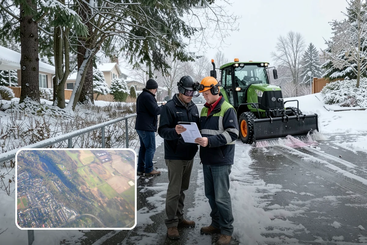 Blizzard Response in Algona, King County, WA - Crews pre-staged before the storm hits