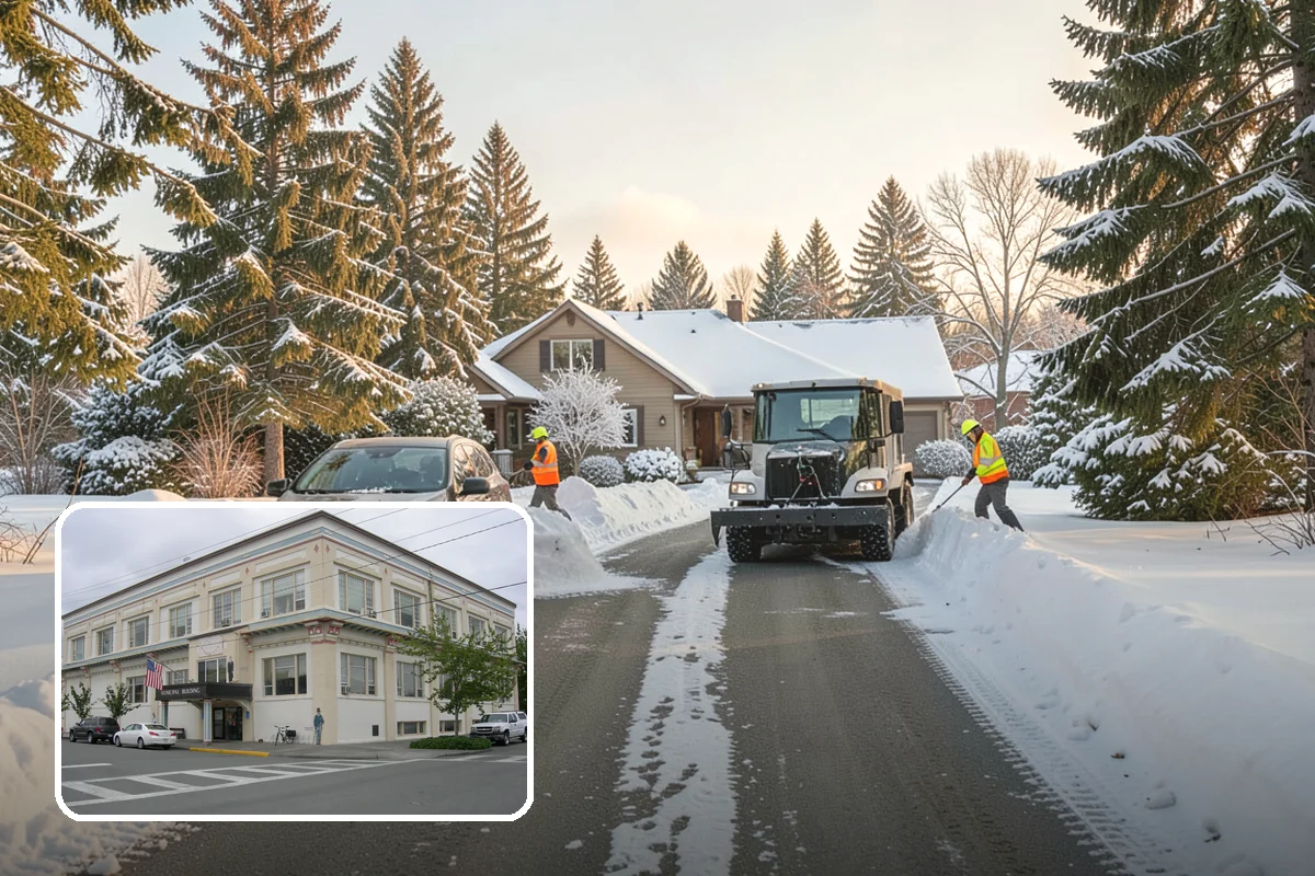 Blizzard Response in Anacortes, Skagit County, WA - Crews pre-staged before the storm hits