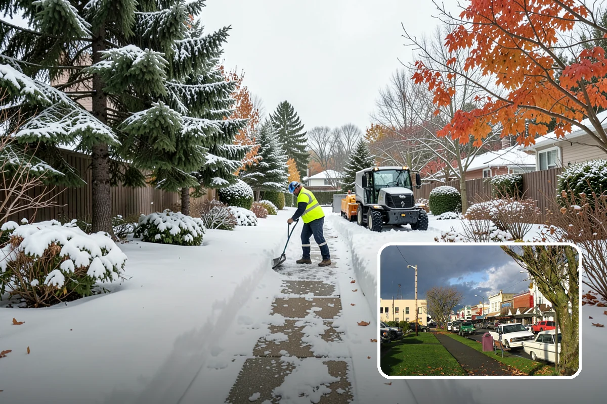Blizzard Response in Arlington, Snohomish County, WA - Crews pre-staged before the storm hits