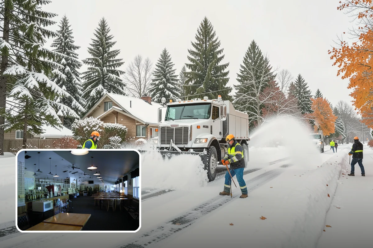 Blizzard Response in Black Diamond, King County, WA - Crews pre-staged before the storm hits