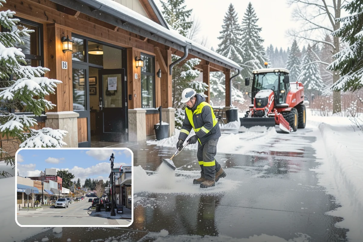 Blizzard Response in Bothell, King County, WA - Crews pre-staged before the storm hits