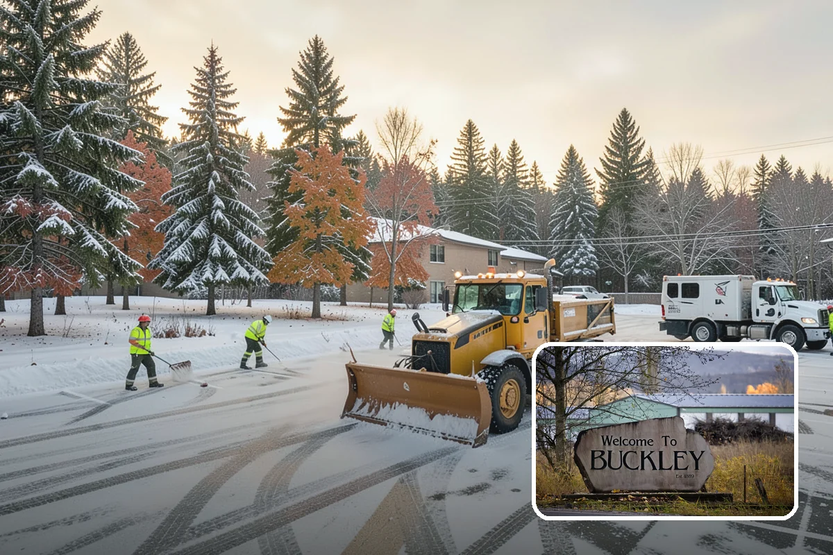 Blizzard Response in Buckley, Pierce County, WA - Crews pre-staged before the storm hits