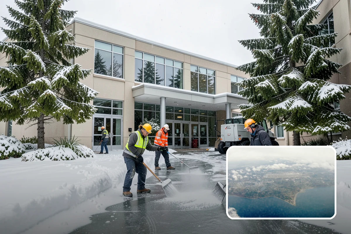 Blizzard Response in Burien, King County, WA - Crews pre-staged before the storm hits
