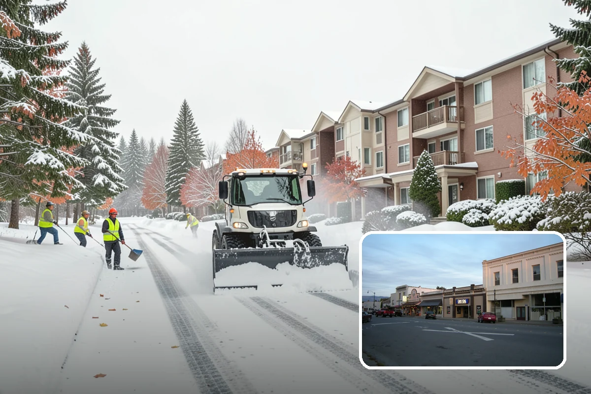 Blizzard Response in Burlington, Skagit County, WA - Crews pre-staged before the storm hits