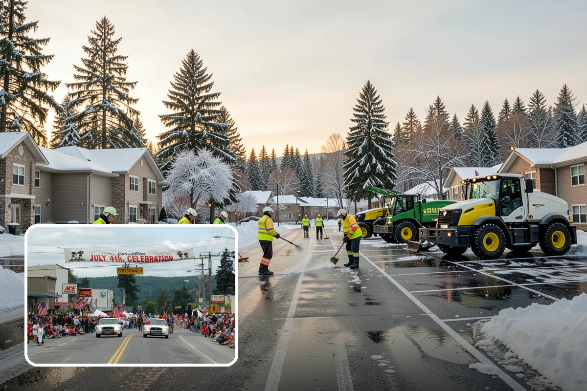 Blizzard Response in Carnation, King County, WA - Crews pre-staged before the storm hits