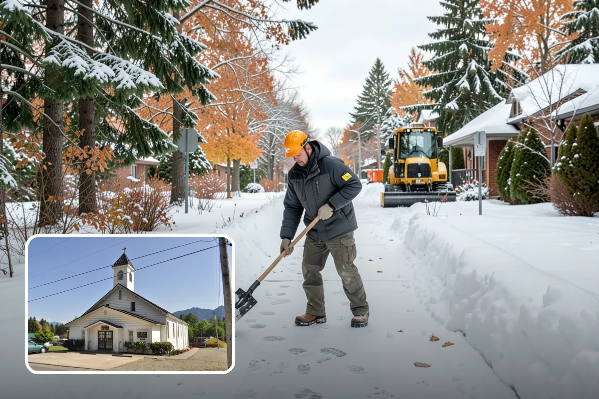 Blizzard Response in Concrete, Skagit County, WA - Crews pre-staged before the storm hits