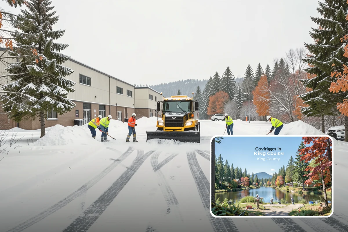Blizzard Response in Covington, King County, WA - Crews pre-staged before the storm hits