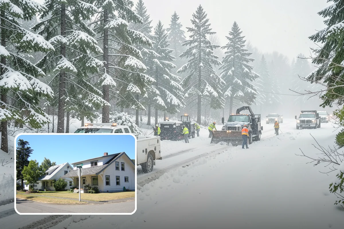 Blizzard Response in DuPont, Pierce County, WA - Crews pre-staged before the storm hits
