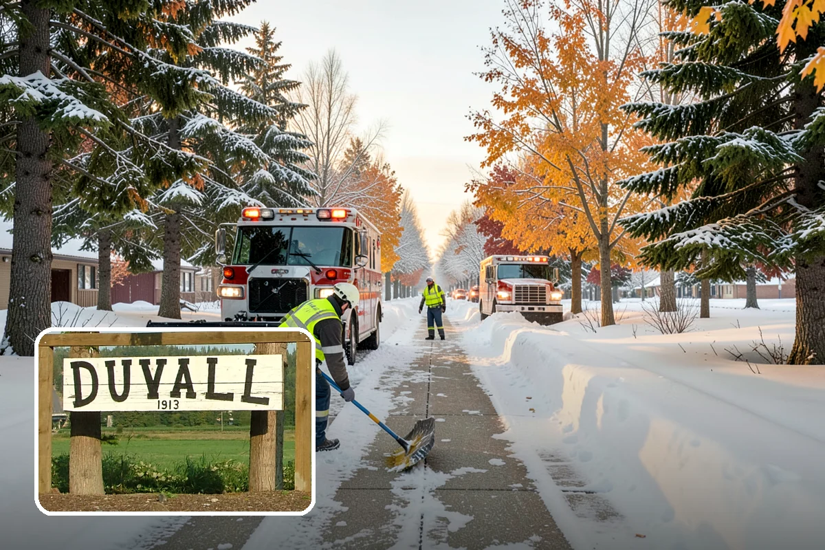 Blizzard Response in Duvall, King County, WA - Crews pre-staged before the storm hits