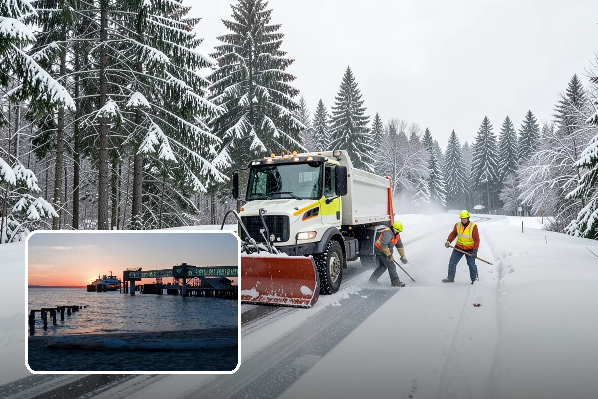 Blizzard Response in Edmonds, Snohomish County, WA - Crews pre-staged before the storm hits