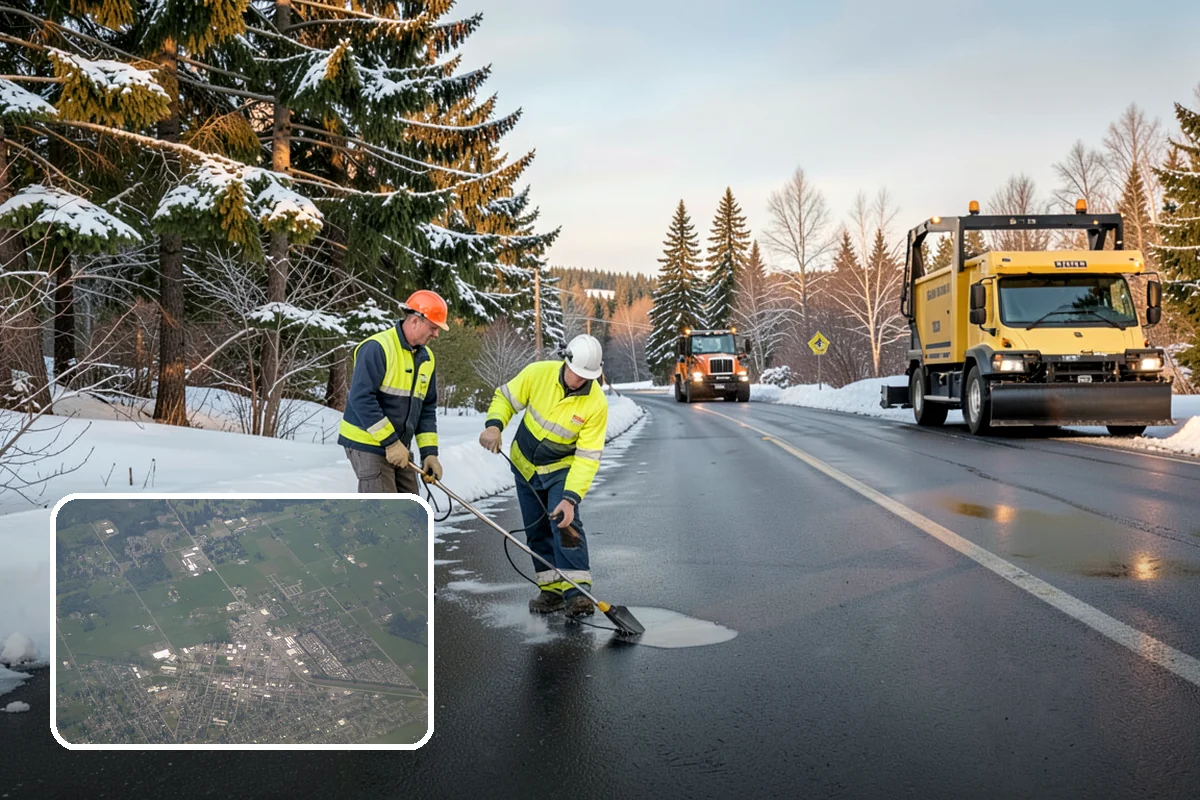 Blizzard Response in Enumclaw, King County, WA - Crews pre-staged before the storm hits