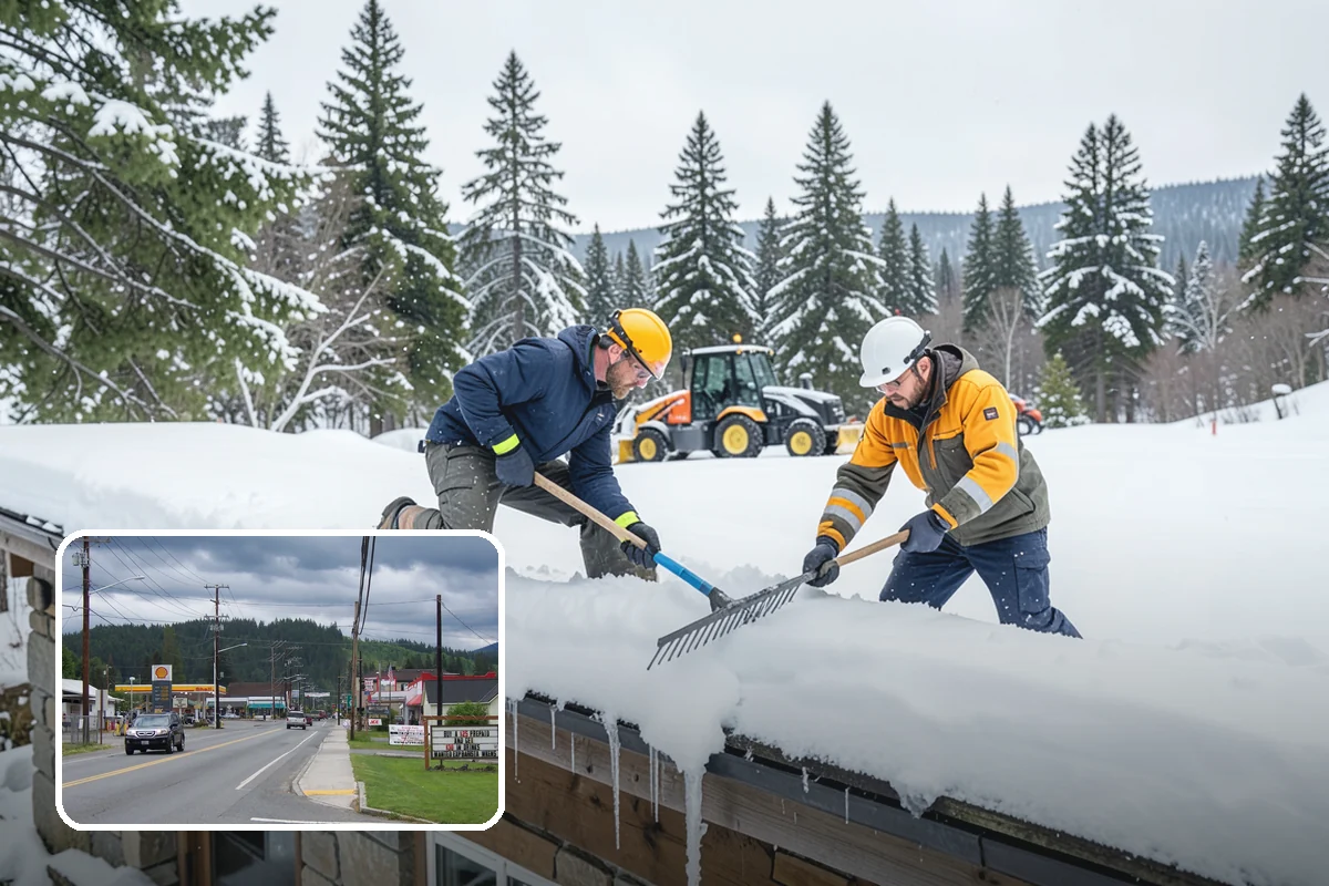 Blizzard Response in Granite Falls, Snohomish County, WA - Crews pre-staged before the storm hits