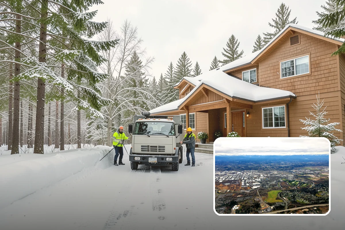 Blizzard Response in Kent, King County, WA - Crews pre-staged before the storm hits
