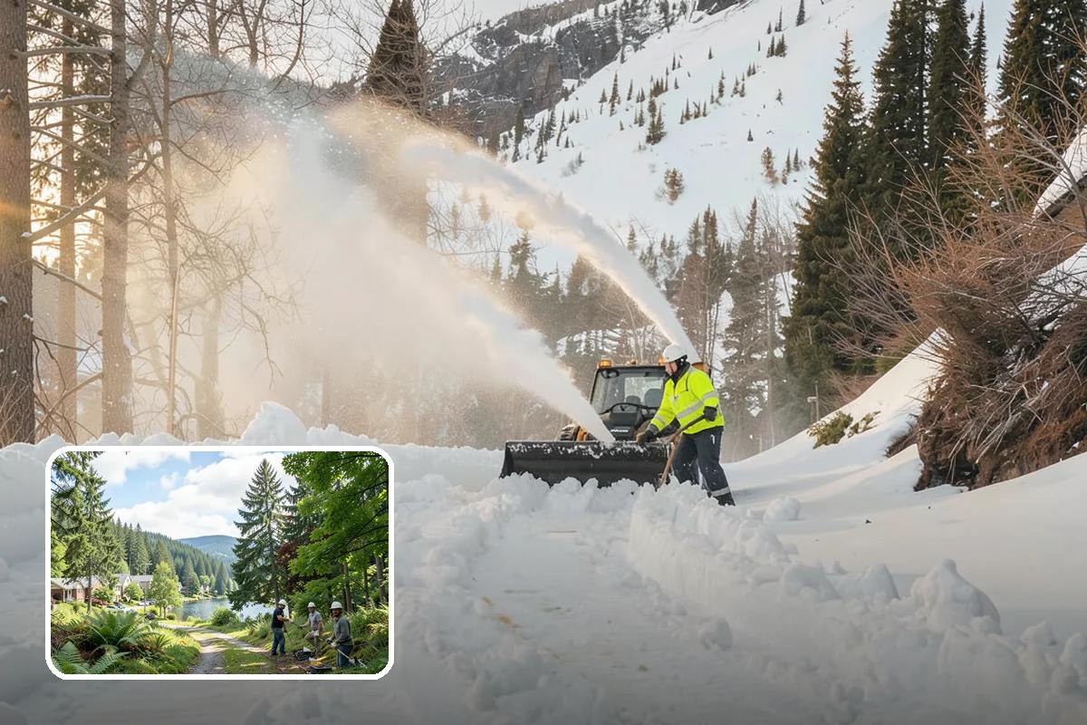 Blizzard Response in Lake Forest Park, King County, WA - Crews pre-staged before the storm hits