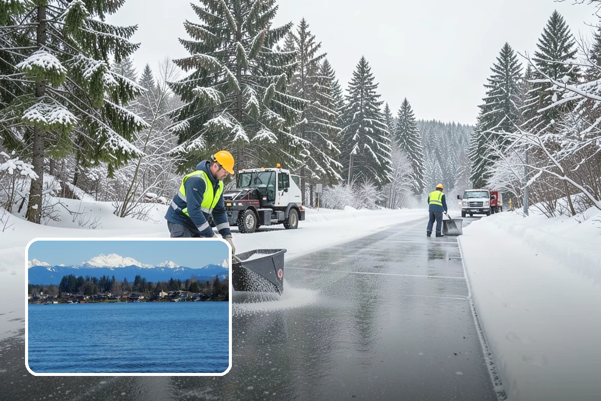 Blizzard Response in Lake Stevens, Snohomish County, WA - Crews pre-staged before the storm hits