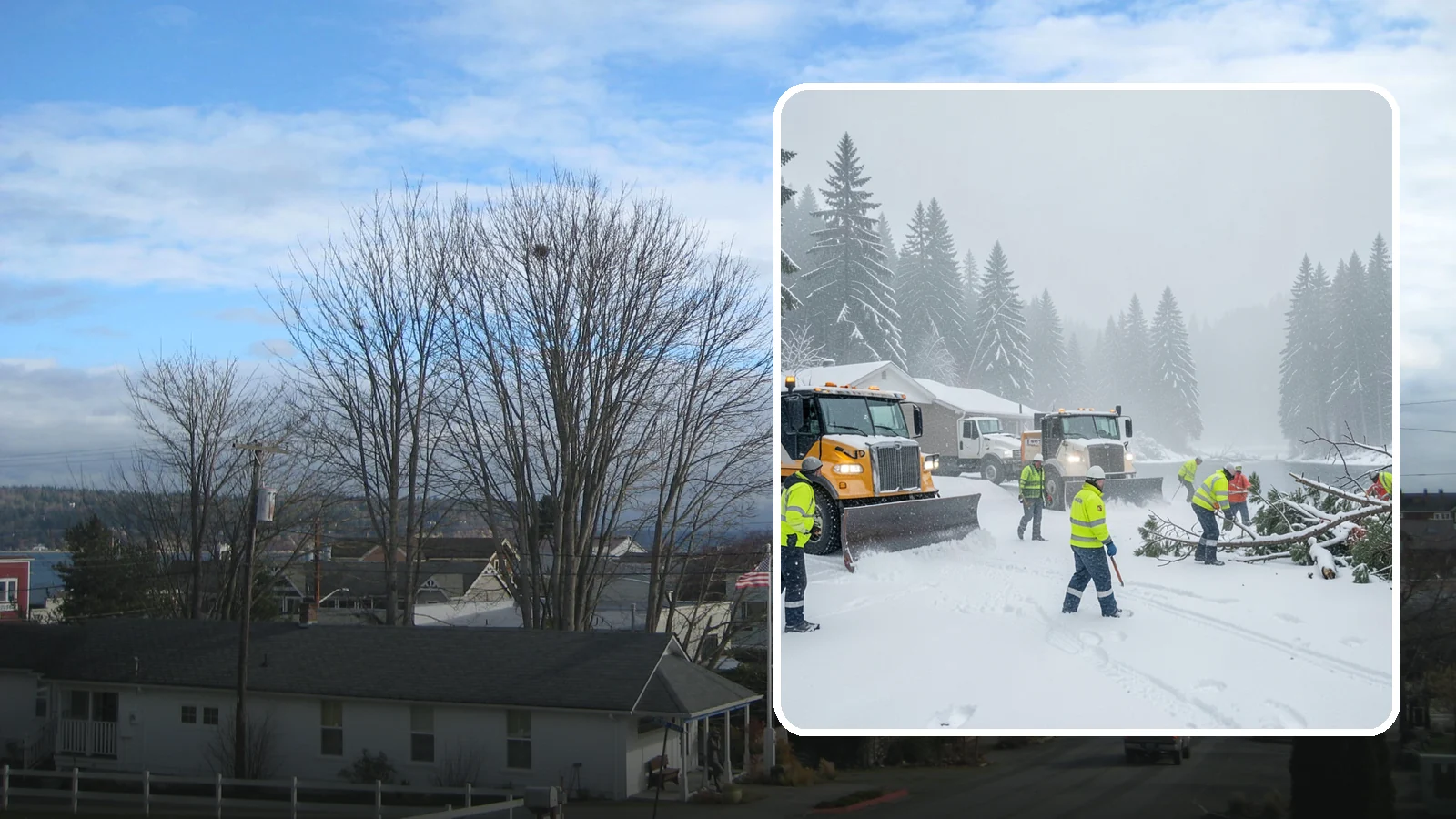 Blizzard Response in Langley, Island County, WA - When a rare Western Washington blizzard shuts down Puget Sound lowlands, our crews mobilize immediately to keep your property...